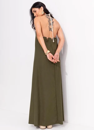 Quintess - Vestido Verde Militar em Tecido de Viscose - QUINTESS