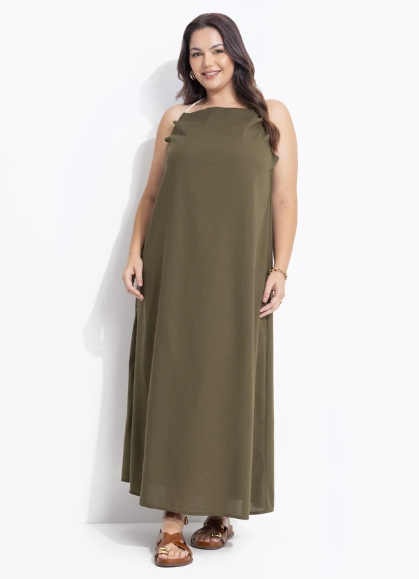 Quintess - Vestido Verde Militar em Tecido de Viscose 6