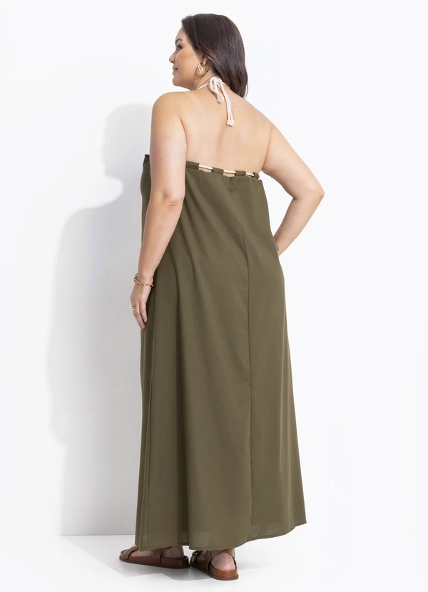 Quintess - Vestido Verde Militar em Tecido de Viscose 7