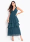 Quintess - Vestido Verde Petróleo em Chiffon - variação:  