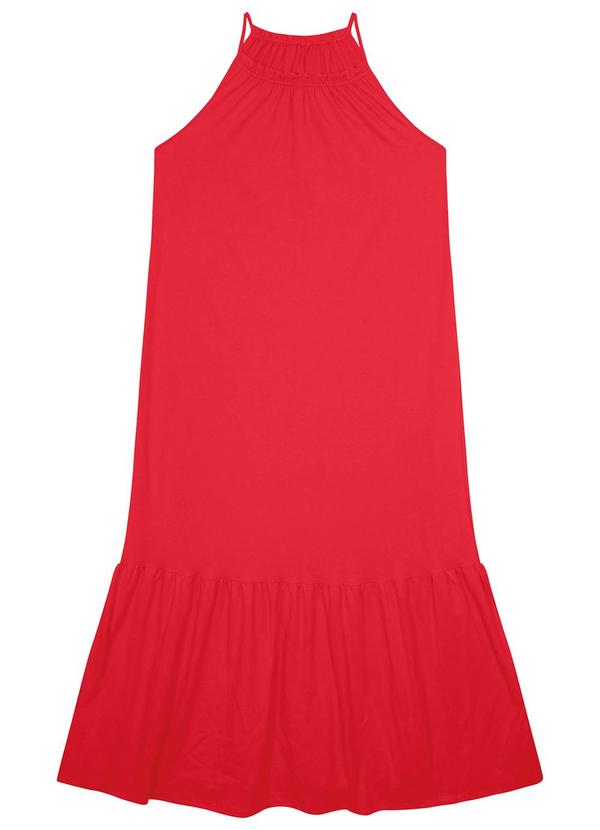 Malwee - Vestido Vermelho Longo Evasê