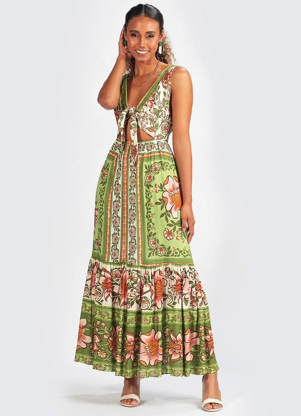 Farm - Vestido Viscose Jardim Boho Ri Verde