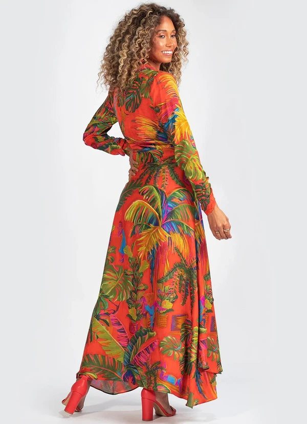 Farm - Vestido Viscose Laranja 2