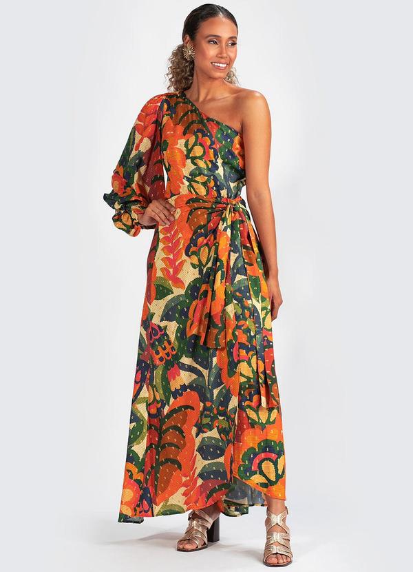 Farm - Vestido Viscose Paraty Laranja