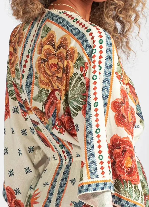 Farm - Vestido Viscose Rio de Cor Bege 4