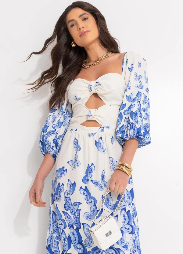 Farm - Vestido Voo de Porcelana Off White 3