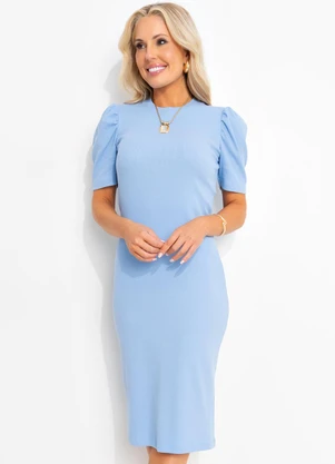 Vestido Azul Bebê em Canelado Rosalie