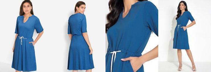 Vestido com Amarrao Azul