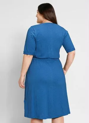 bonprix - Vestido com Amarração Azul - BONPRIX