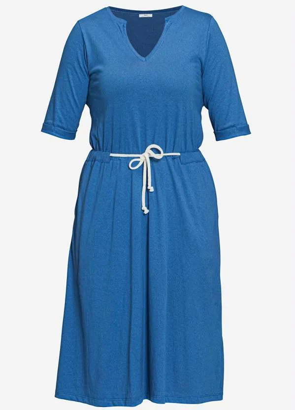 bonprix - Vestido com Amarração Azul 10