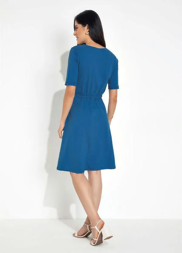 bonprix - Vestido com Amarração Azul 5