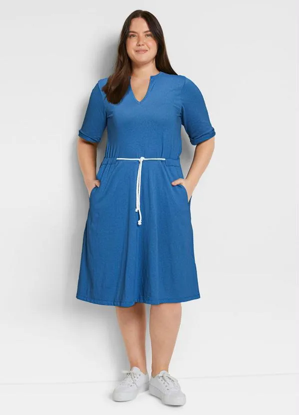 bonprix - Vestido com Amarração Azul 8