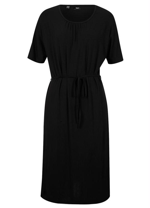 Outlet - Vestido com Amarração Manga Curta Preto 5