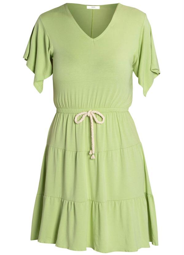 bonprix - Vestido com Amarração Manga Curta Verde Oliva 7