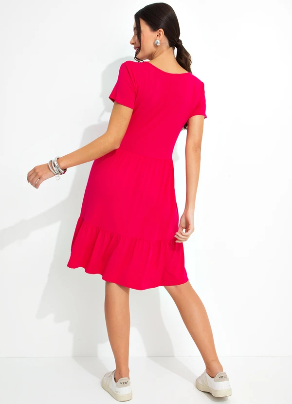 bonprix - Vestido com Amarração no Decote Pink 6