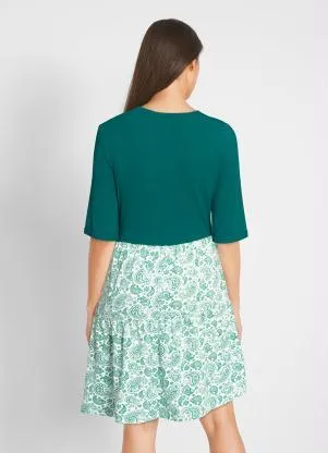 bonprix - Vestido com Bolsinho Paisley Verde - BONPRIX