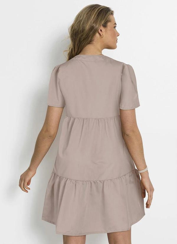 Outlet - Vestido com Botões Manga Curta Rosa 4