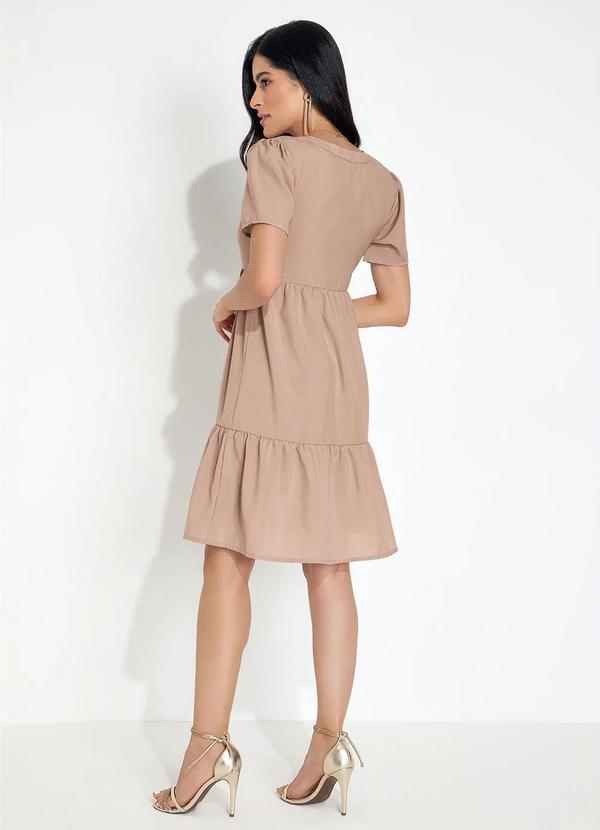 Outlet - Vestido com Botões Manga Curta Rosa 6