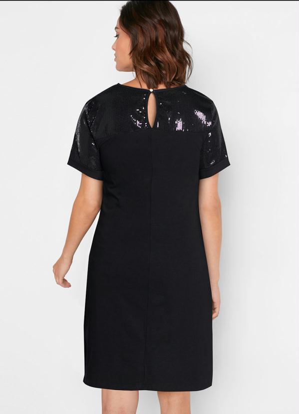 bonprix - Vestido com Paetê Preto 2