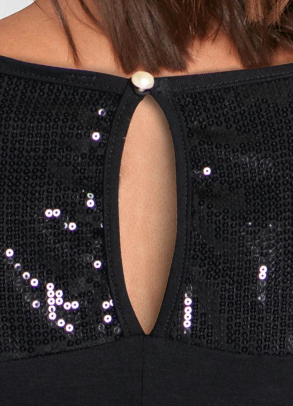 bonprix - Vestido com Paetê Preto 3