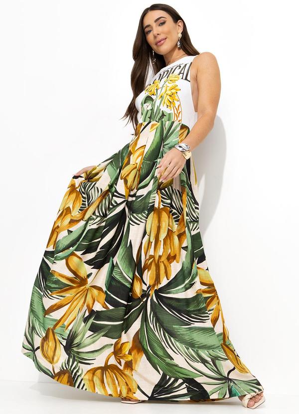 Farm - Vestido Cropped Banana Off White