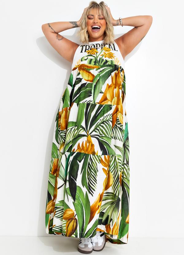 Farm - Vestido Cropped Banana Off White 11