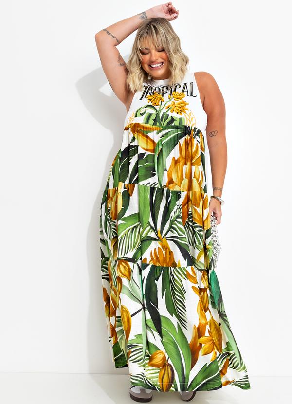 Farm - Vestido Cropped Banana Off White 12