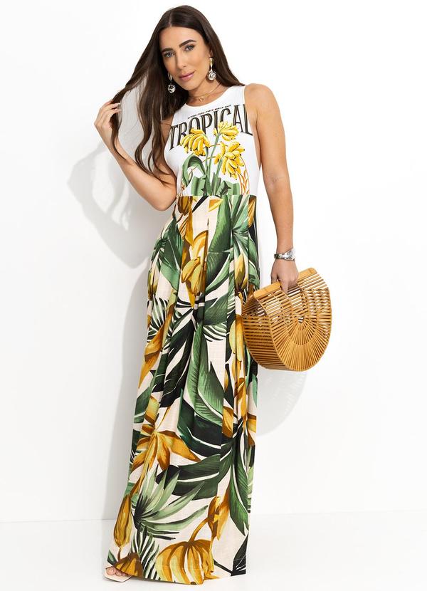 Farm - Vestido Cropped Banana Off White 3