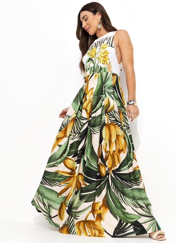 Farm - Vestido Cropped Banana Off White 6