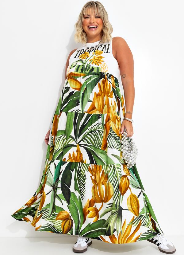 Farm - Vestido Cropped Banana Off White 9