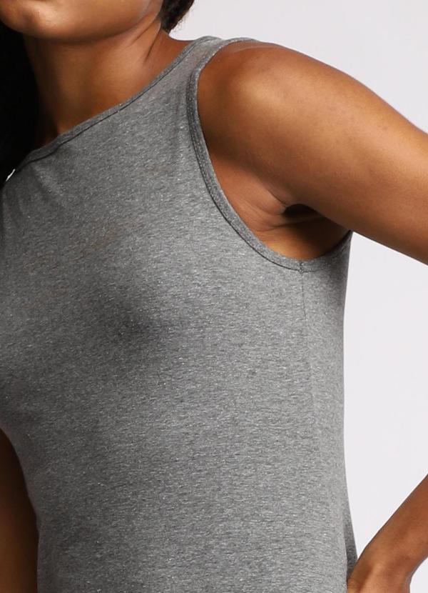 Basicamente - Vestido Curto Cotton Feminino Mescla Escuro 2