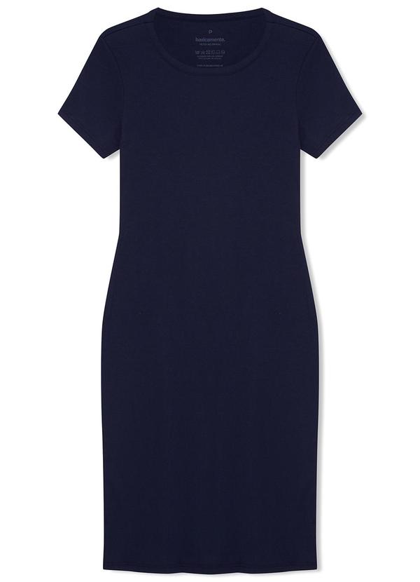 Basicamente - Vestido Curto Ribana Azul Marinho