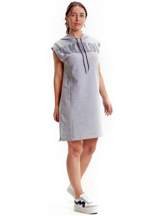 Pakalolo - Vestido Feminino com Capuz Moletom Cinza 3