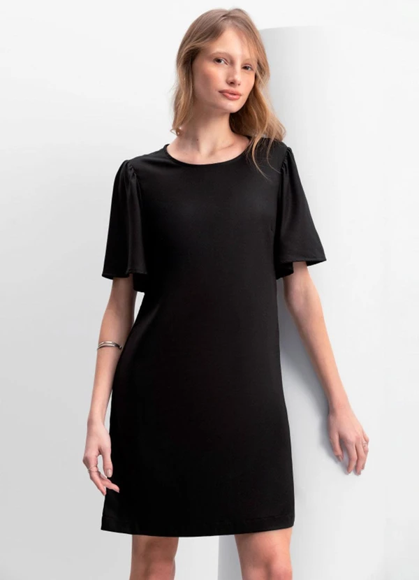 Essendi - Vestido Feminino em Viscose Sarjado Preto 3