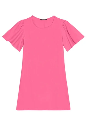 Essendi - Vestido Feminino em Viscose Sarjado Rosa - ESSENDI