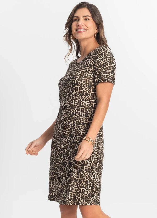 Select - Vestido Feminino Estampado Bege 4