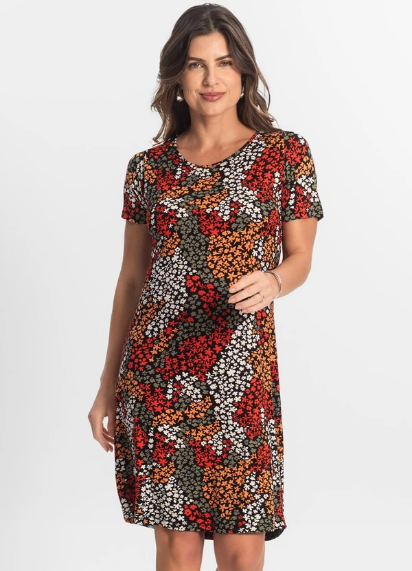 Select - Vestido Feminino Estampado Laranja 4