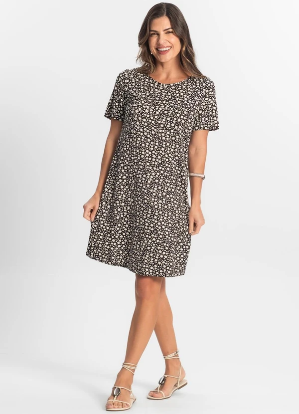 Select - Vestido Feminino Estampado Preto 3