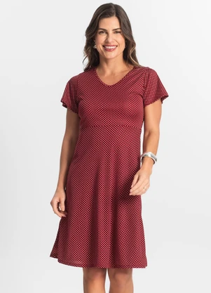 Select - Vestido Feminino Evasê Estampado Vermelho - SELECT