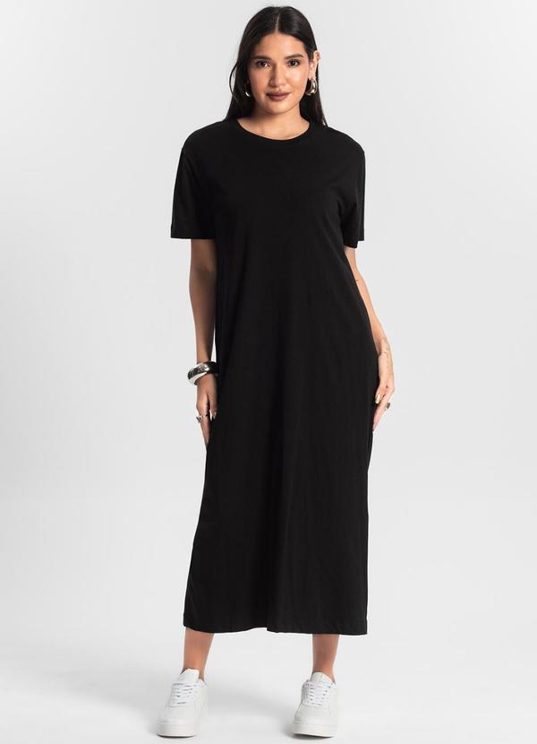 Rovitex - Vestido Feminino Meia Malha Preto