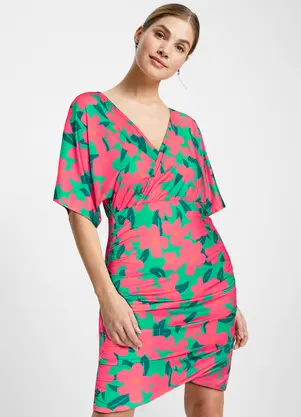 bonprix - Vestido Floral Grande em Malha Fria - BONPRIX