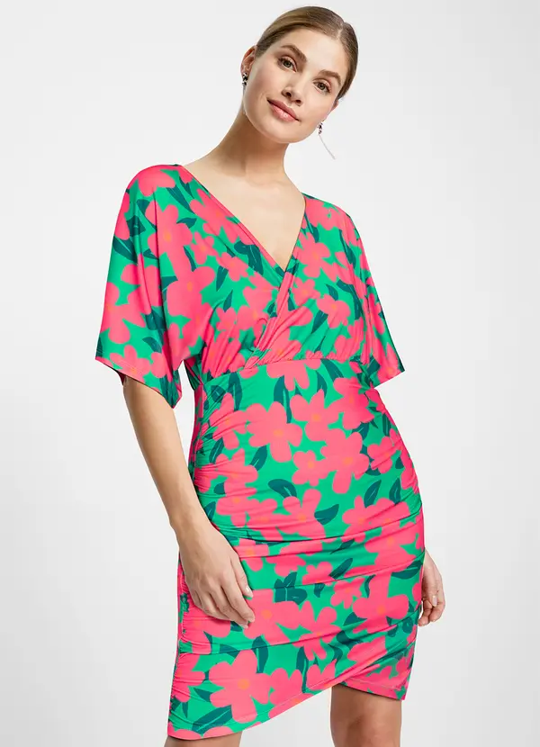 bonprix - Vestido Floral Grande em Malha Fria