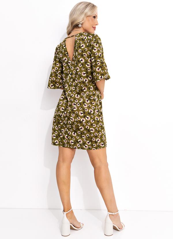 Bimini - Vestido Floral Verde Oliva em Malha 2