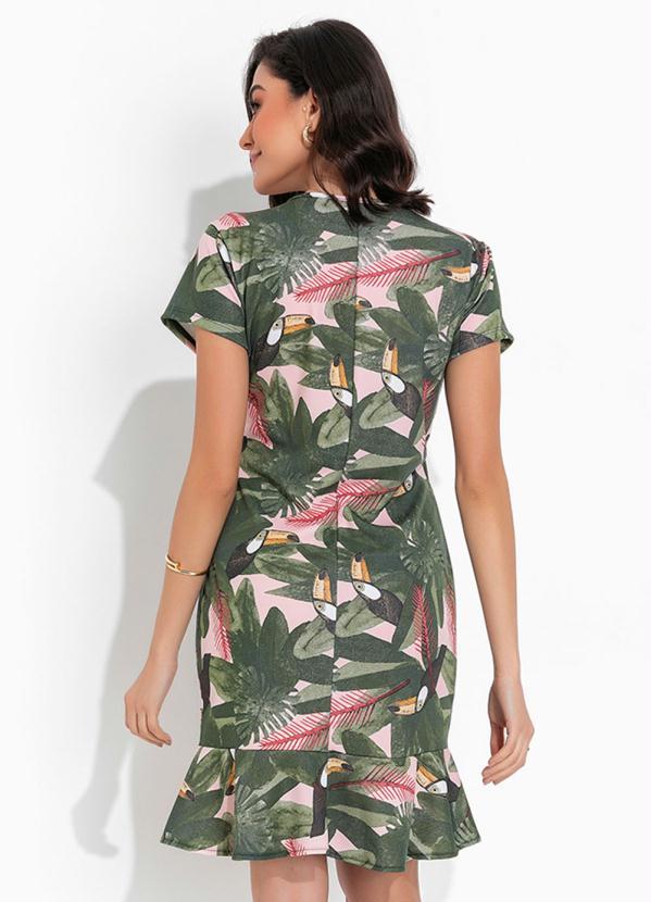 Rosalie - Vestido Folhagem Verde  com Babado 2