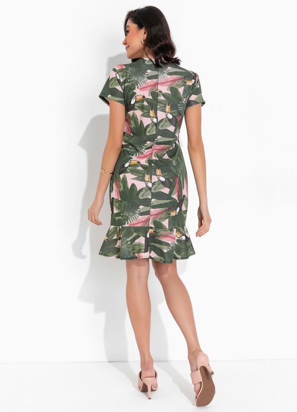 Rosalie - Vestido Folhagem Verde  com Babado 5