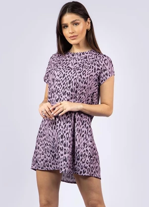 Outlet - Vestido Lindsay Manga Curta Lavanda - OUTLET