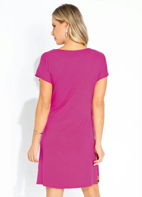 Rovitex - Vestido Listras Rosa com Mangas Rovitex 2