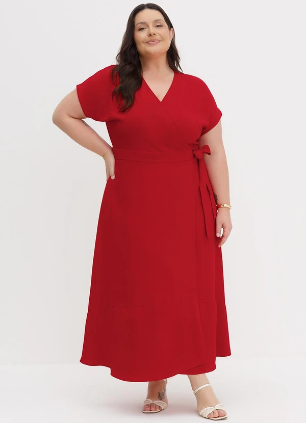 Principessa - Vestido Longuete Manga Curta Vermelho Noelia 7