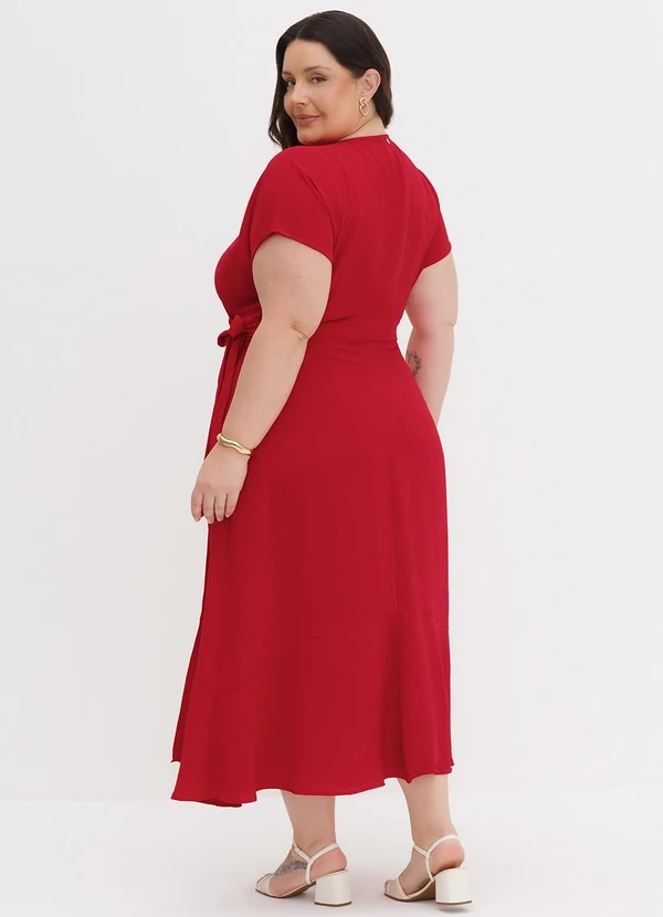 Principessa - Vestido Longuete Manga Curta Vermelho Noelia 8