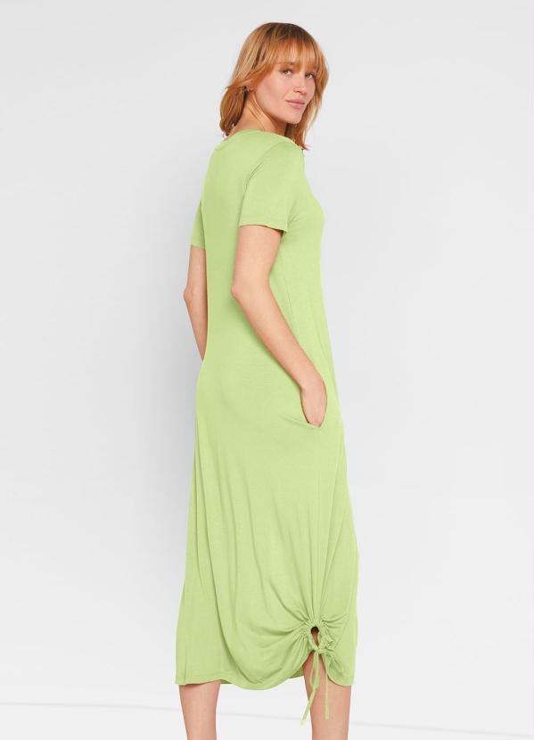 bonprix - Vestido Longuete Manga Curta Verde Lima 6